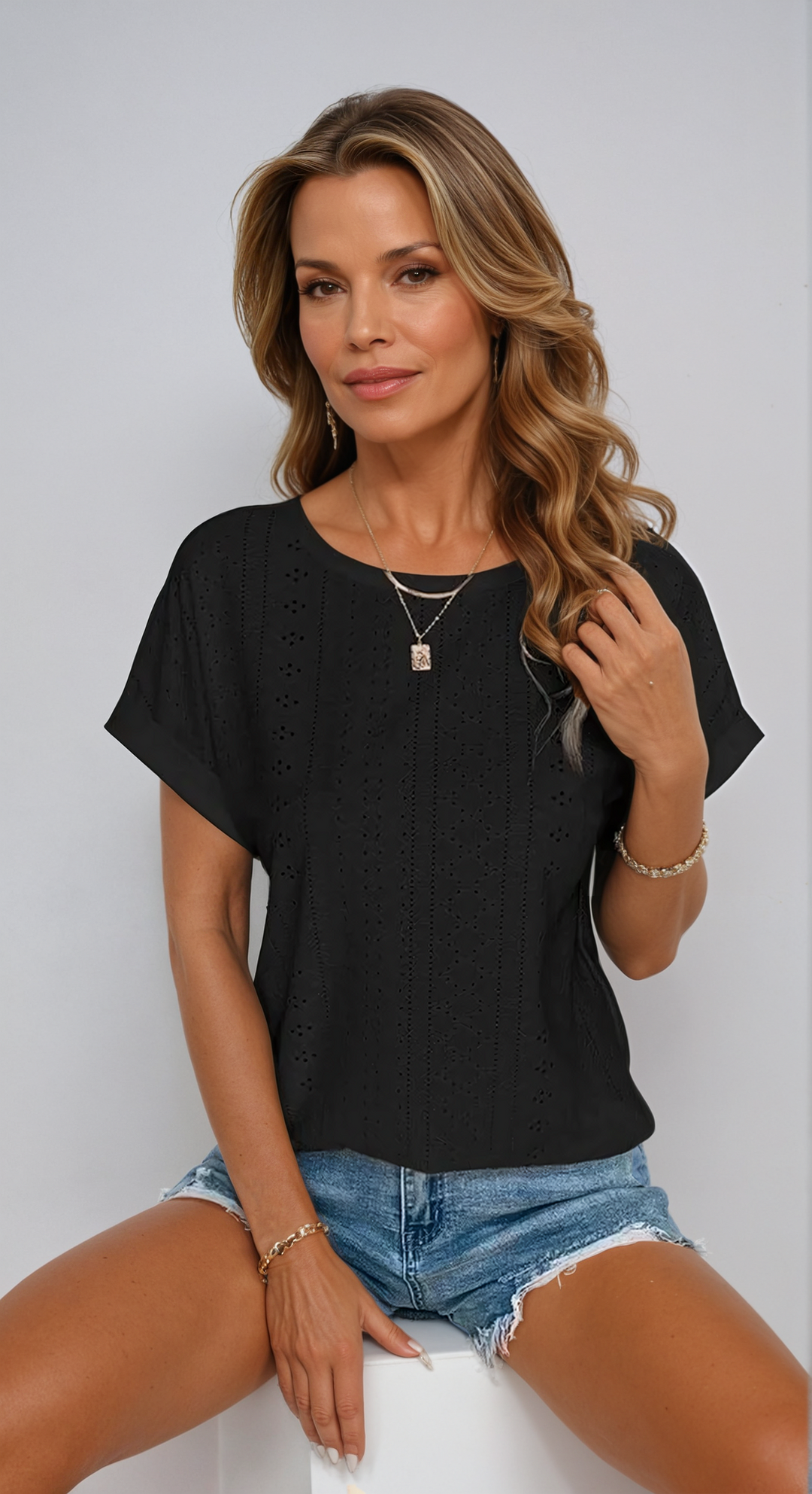 Orlena - Relaxed Eyelet Blouse
