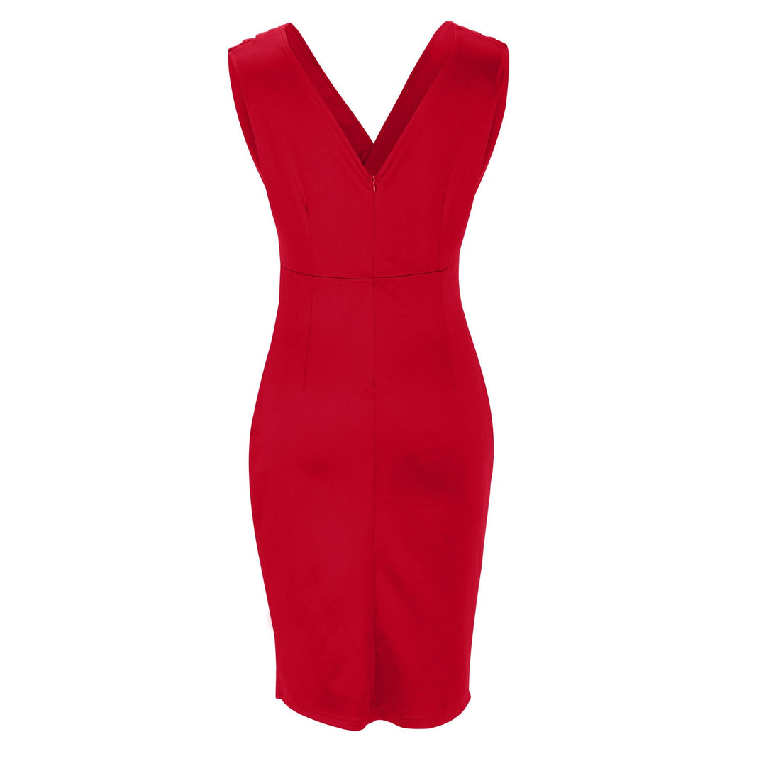 Novalie - V-Neck Dress With Slit