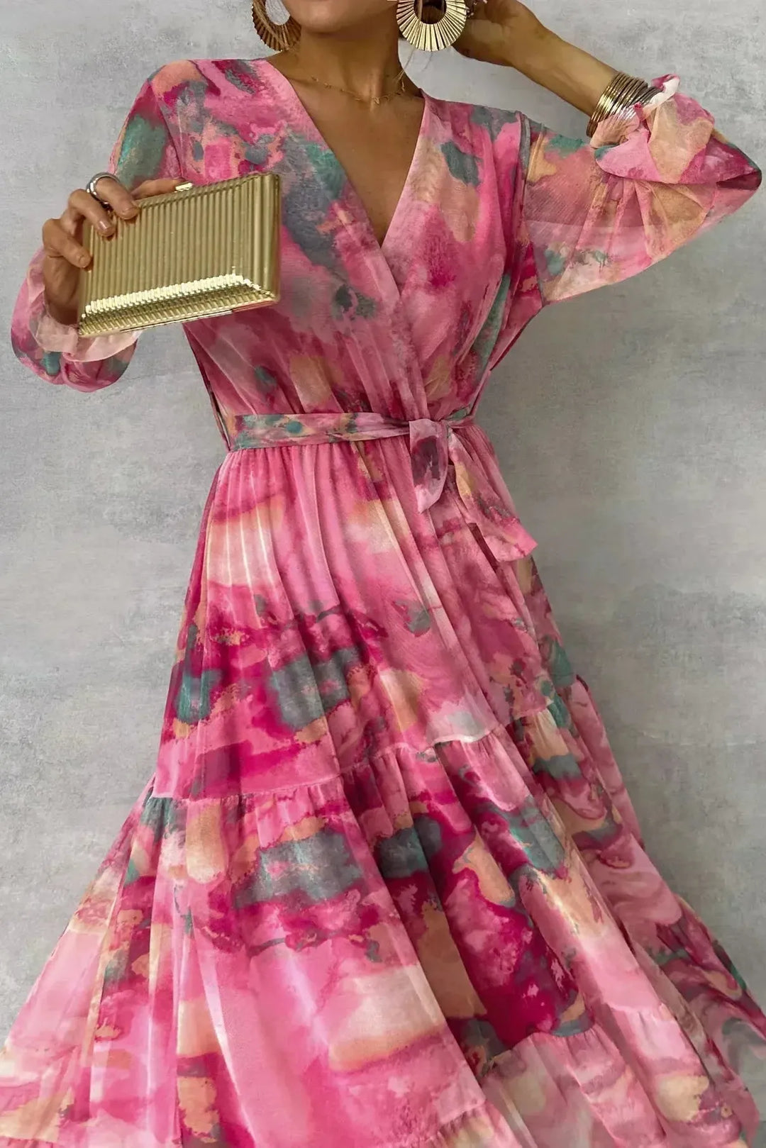 Felicity - Elegant Floral Swing Maxi Dress