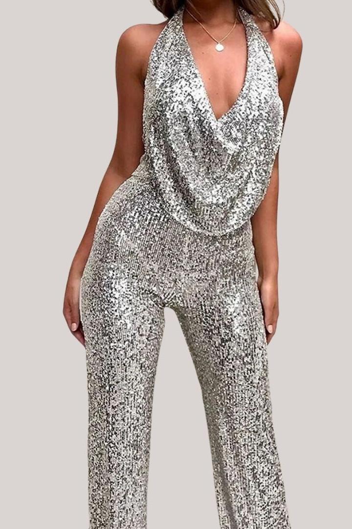 Elaria - Elegant Glitter Jumpsuit