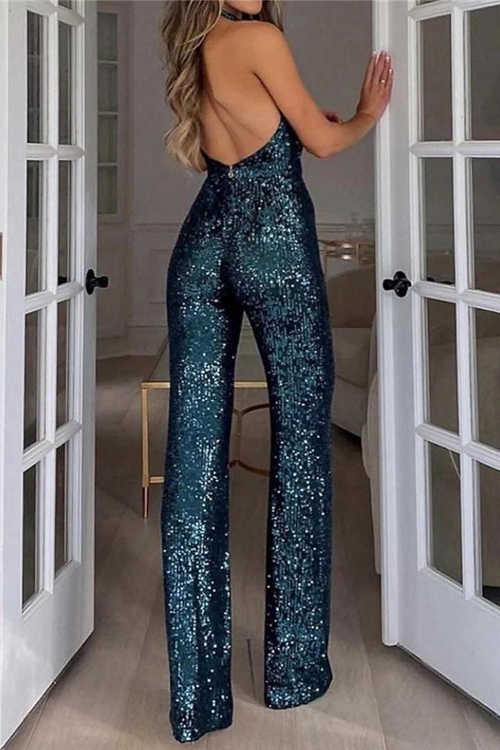 Elaria - Elegant Glitter Jumpsuit