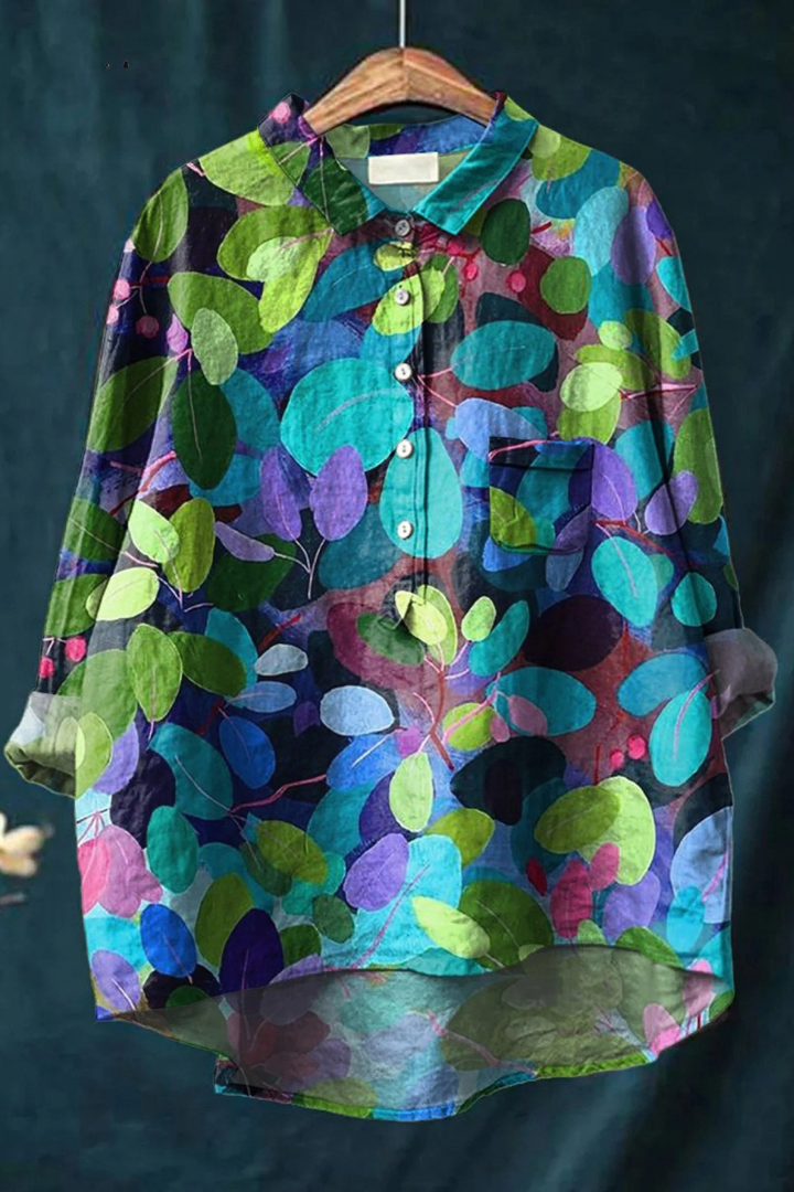 Summer Forest Art Printed Women's Casual Shirt