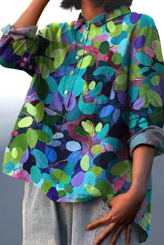 Summer Forest Art Printed Women's Casual Shirt