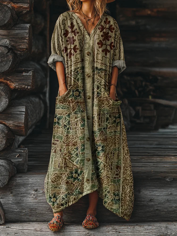 Ophira | Retro-Inspired Boho Dress Featuring Pockets