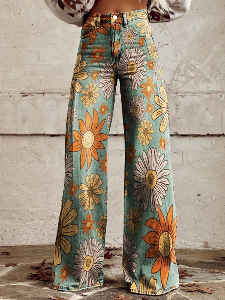 Cirilla - Floral Palazzo Pants for Summer