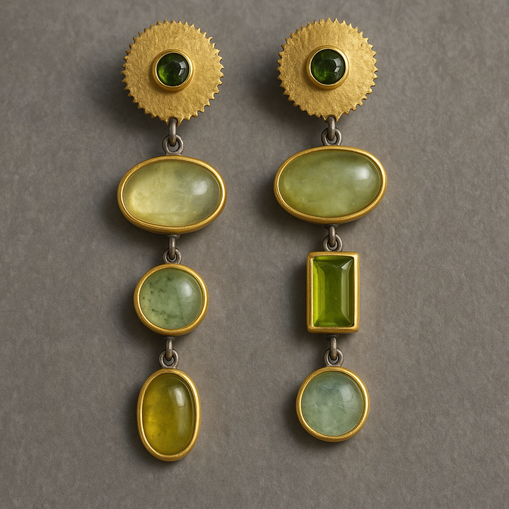 Emerald Forest Gold Earrings