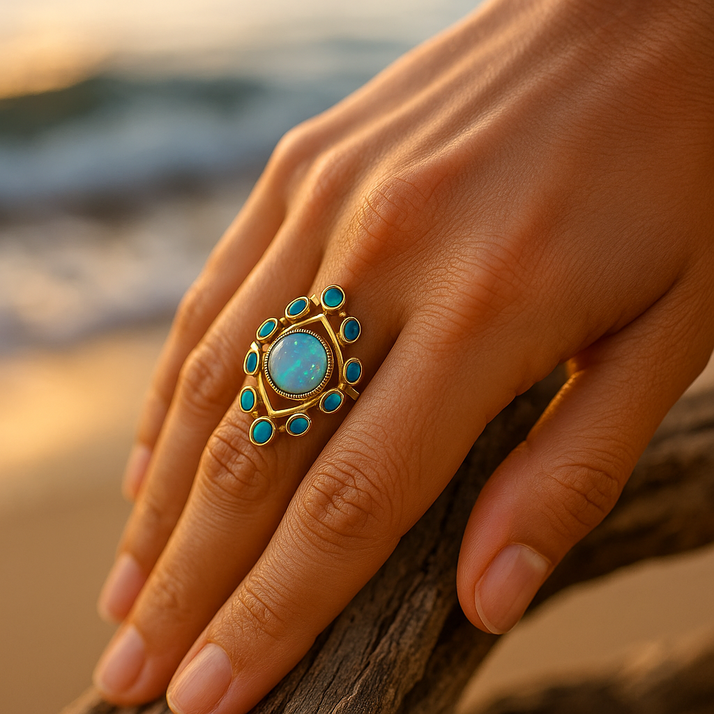 Lymneia - Soft Whisper Blue Ring