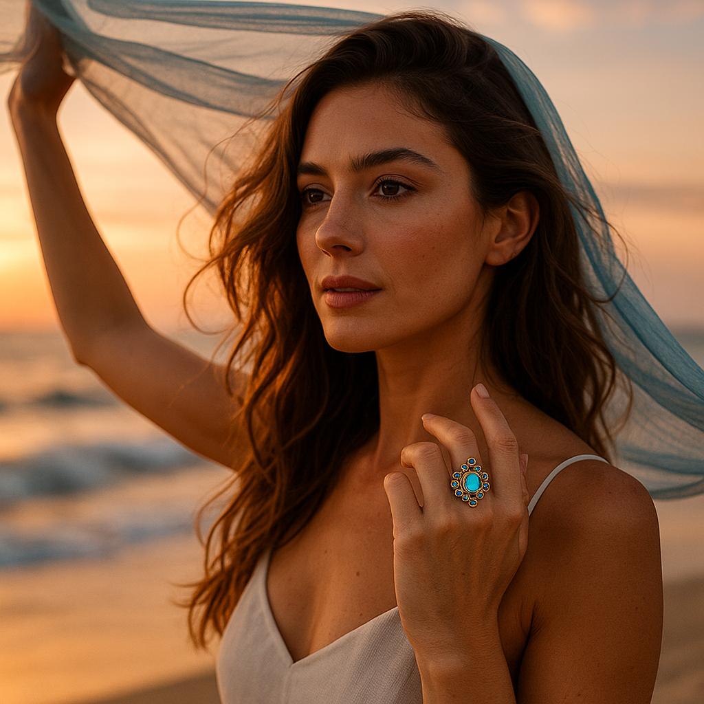 Lymneia - Soft Whisper Blue Ring