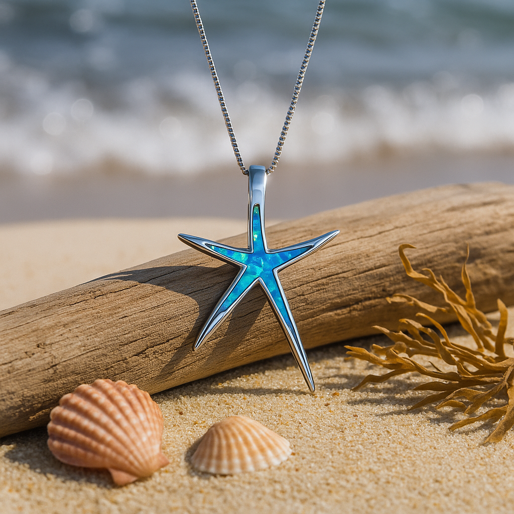 Azure Starfish Pendant Necklace