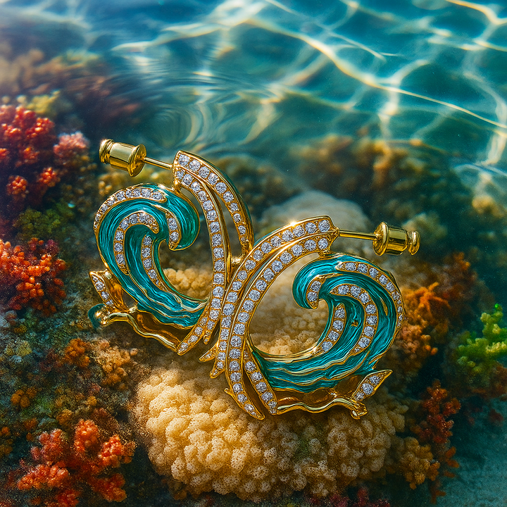 Ocean Breeze Wave Earrings
