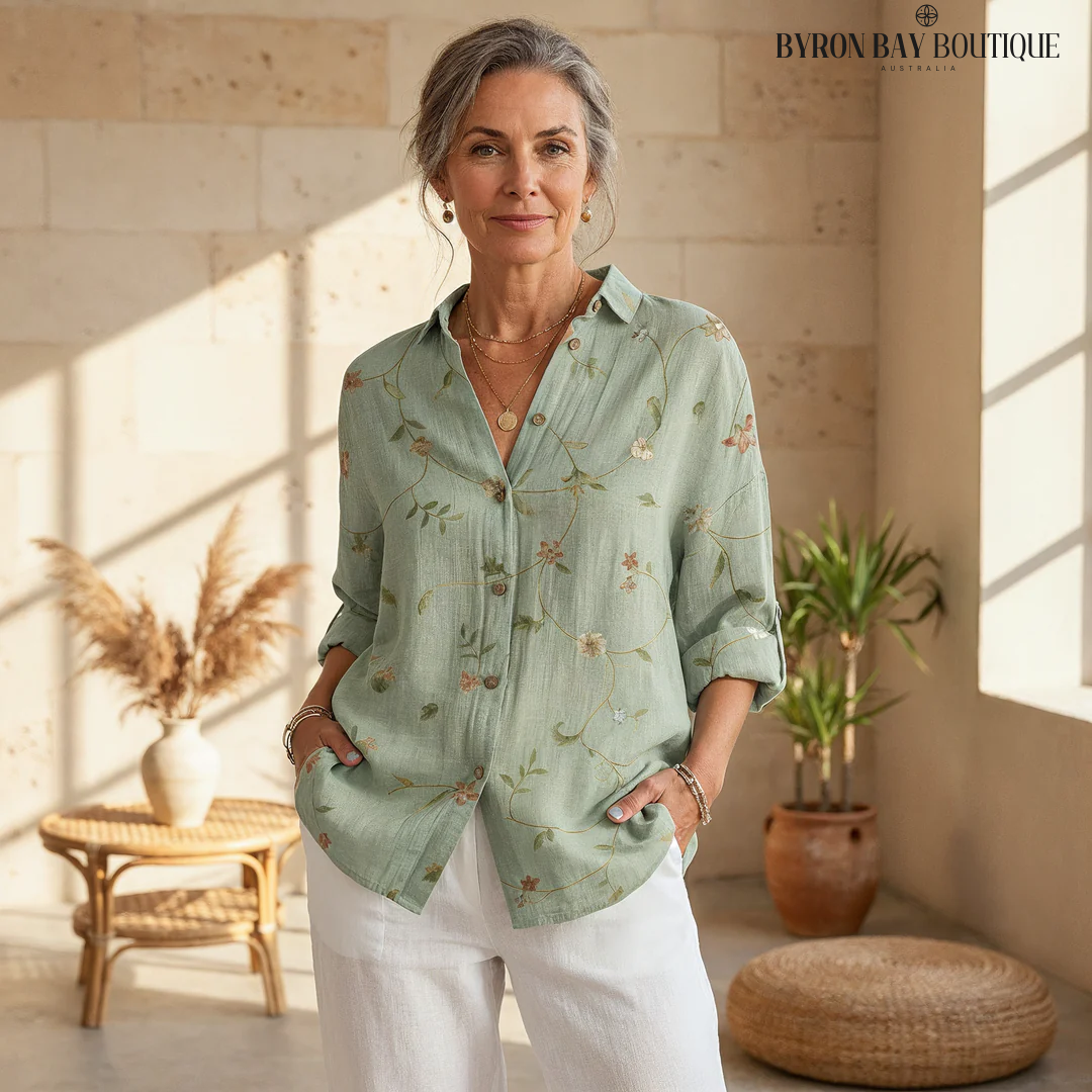 Roseline - Patterned Button-Up Shirt