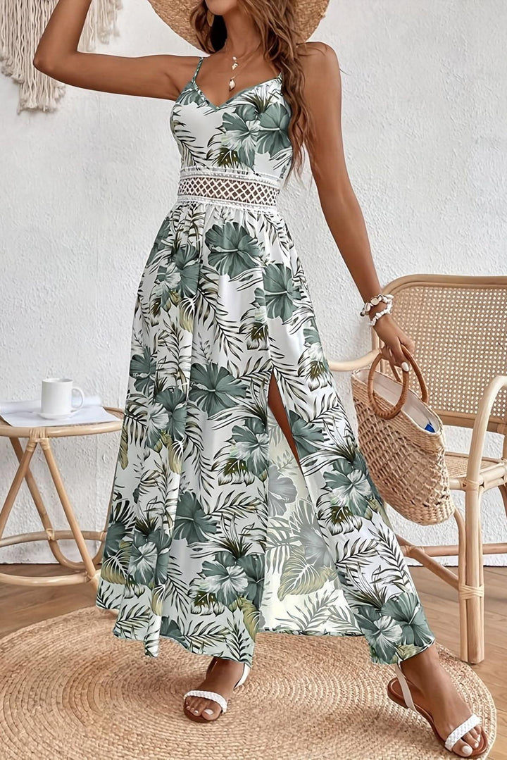 Maple - Floral V-Neck Suspender Maxi Dress