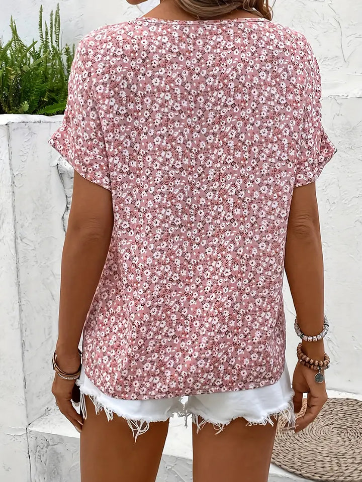 Selestia - Floral Print Button-Up Shirt