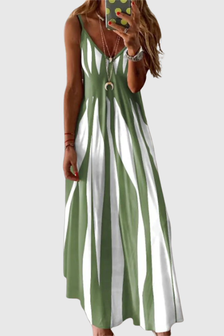 Ariella - Chic Sleeveless Striped Maxi Dress