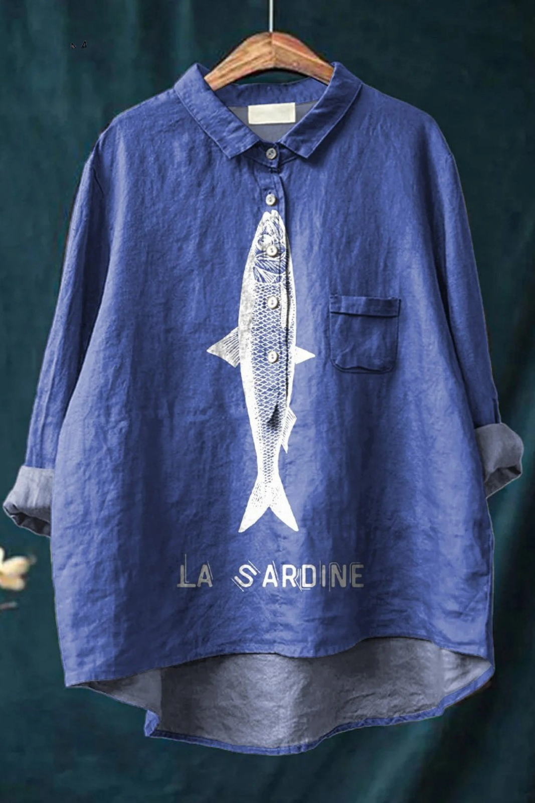 Sardine Fish Graphic Printed Women's Casual Shirt