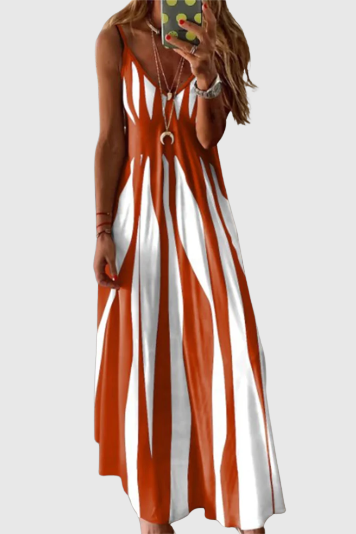 Ariella - Chic Sleeveless Striped Maxi Dress