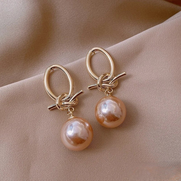 Perlen Loop Ohrringe in Gold