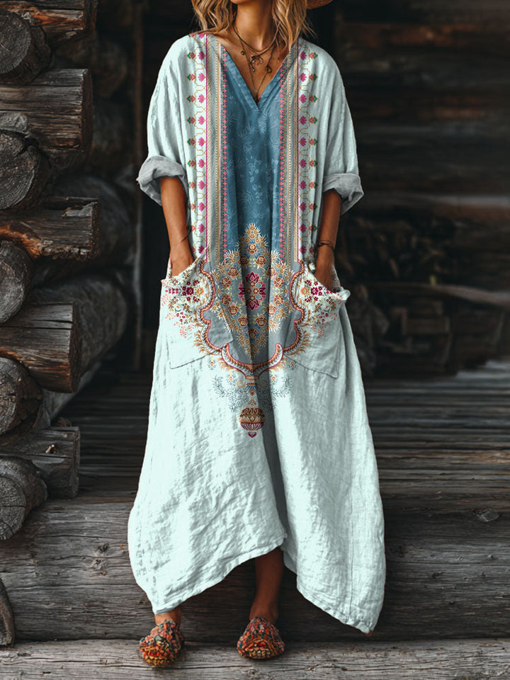 Ophira | Retro-Inspired Boho Dress Featuring Pockets