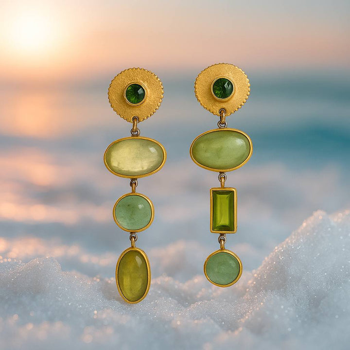 Emerald Forest Gold Earrings