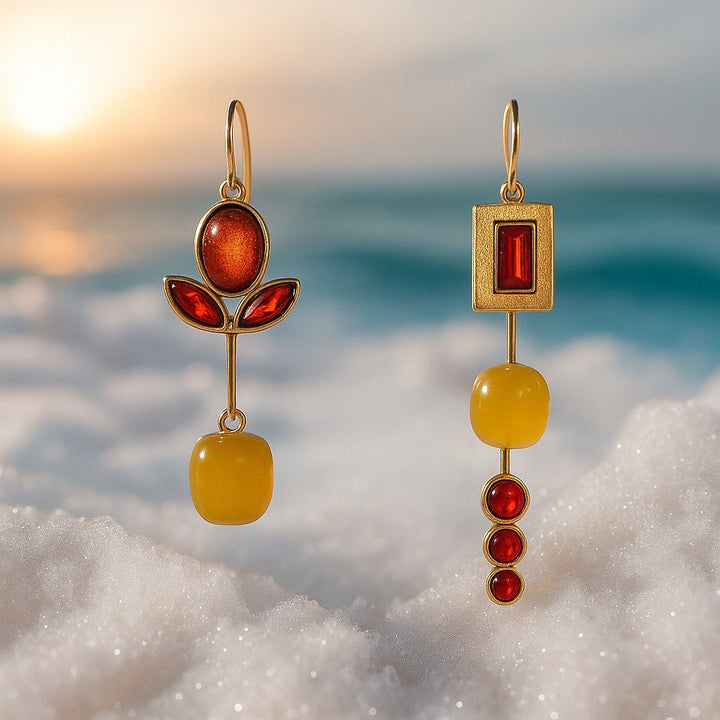 Vintage-Inspired Red Remi Earrings