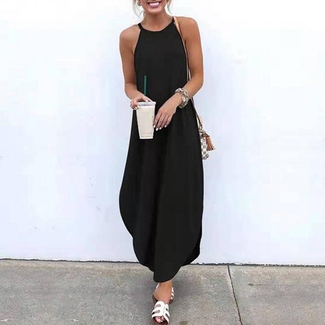 Aurella - Effortless Halter Maxi Dress
