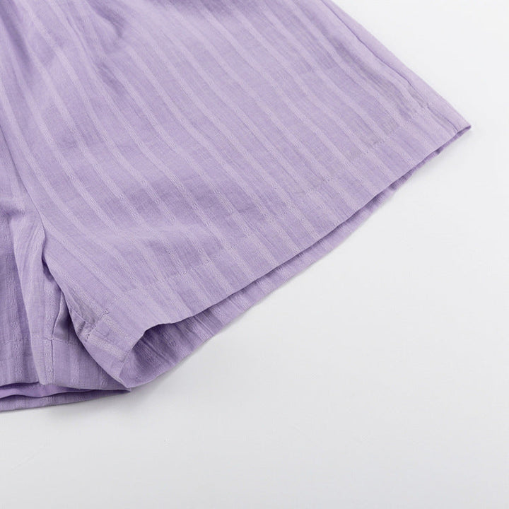 Yselia - Lightweight Button-Up and Shorts Ensemble