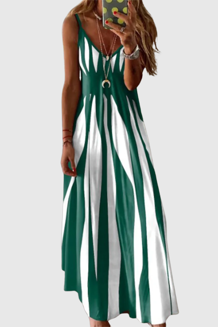 Ariella - Chic Sleeveless Striped Maxi Dress