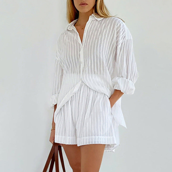 Yselia - Lightweight Button-Up and Shorts Ensemble