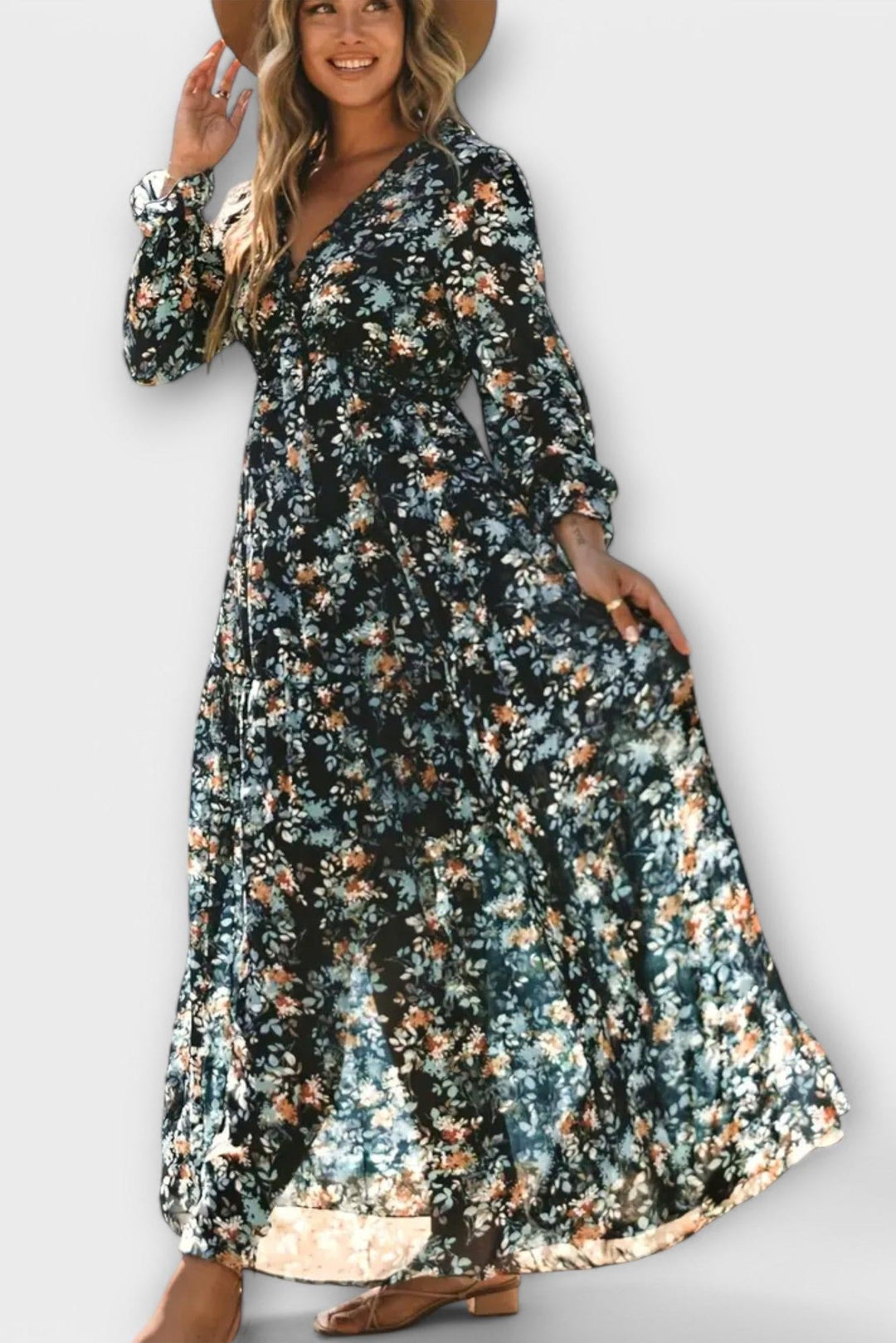 Juno - Elegant Floral Maxi Dress