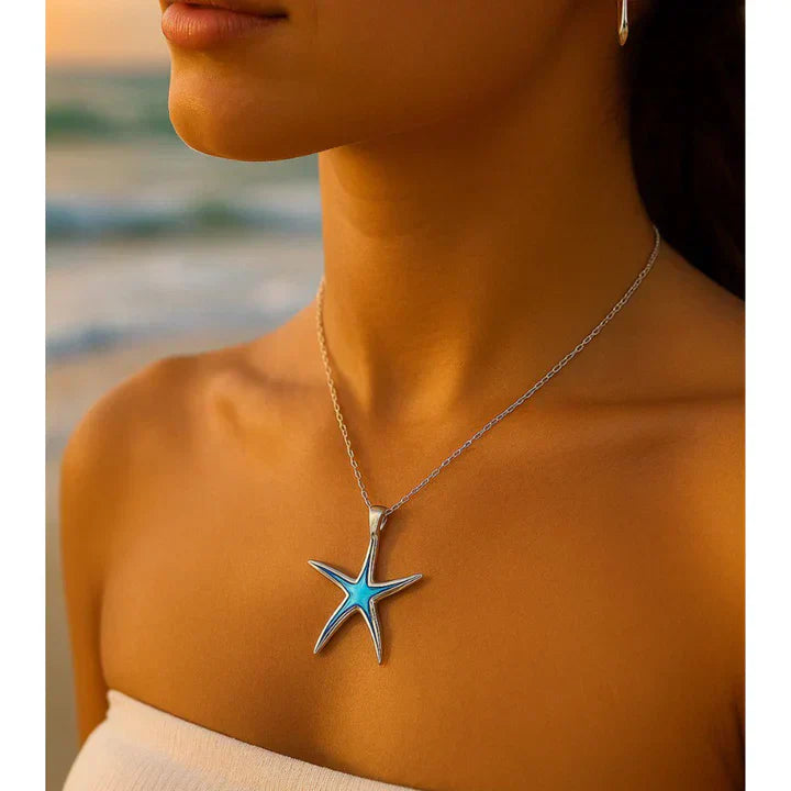 Azure Starfish Pendant Necklace