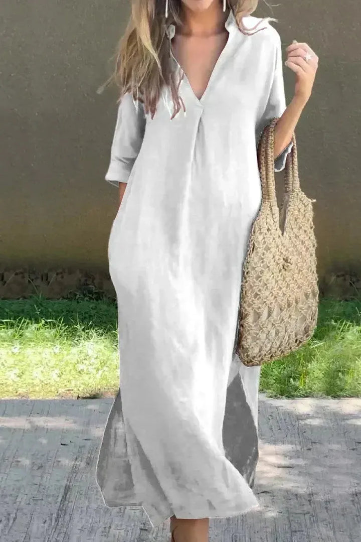 Alexa - Chic V-Neck Summer Maxi Dress