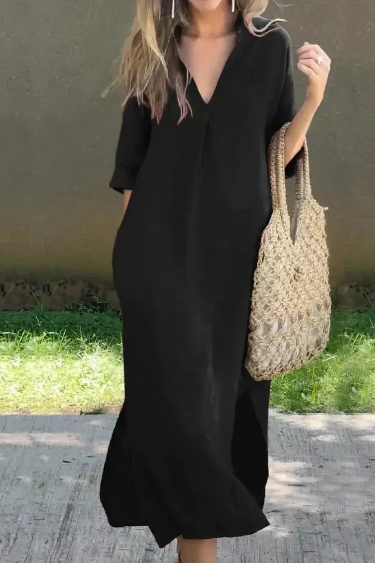 Alexa - Chic V-Neck Summer Maxi Dress
