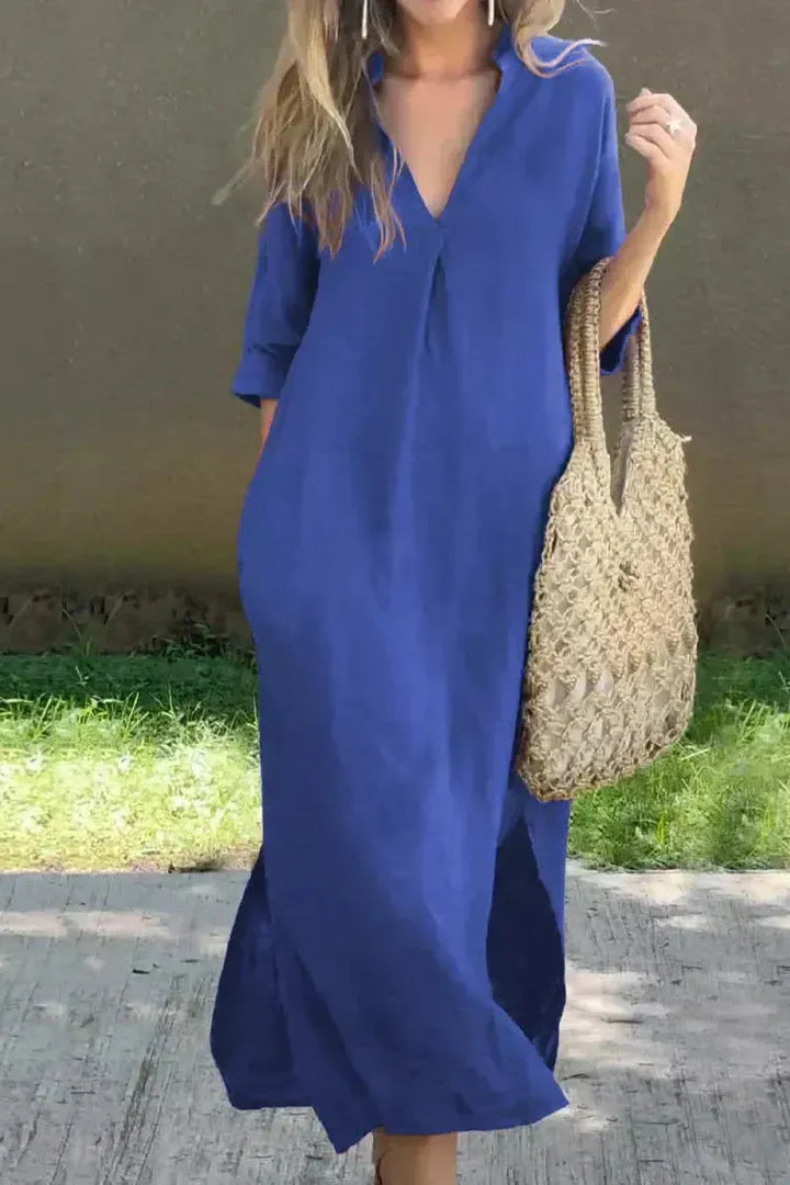 Alexa - Chic V-Neck Summer Maxi Dress