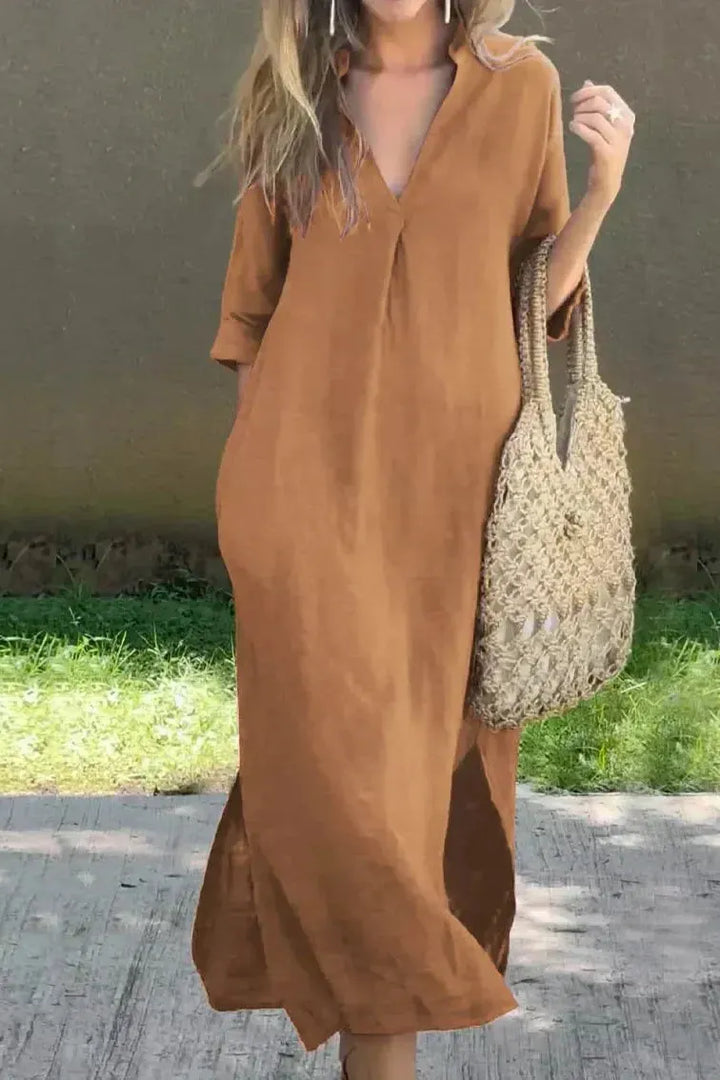 Alexa - Chic V-Neck Summer Maxi Dress