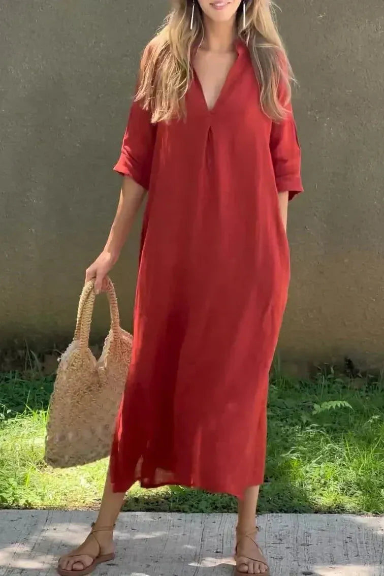Alexa - Chic V-Neck Summer Maxi Dress