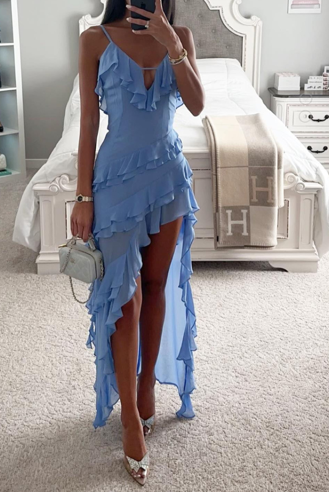 Zephyra - Luxe Irregular Tassel Maxi Dress