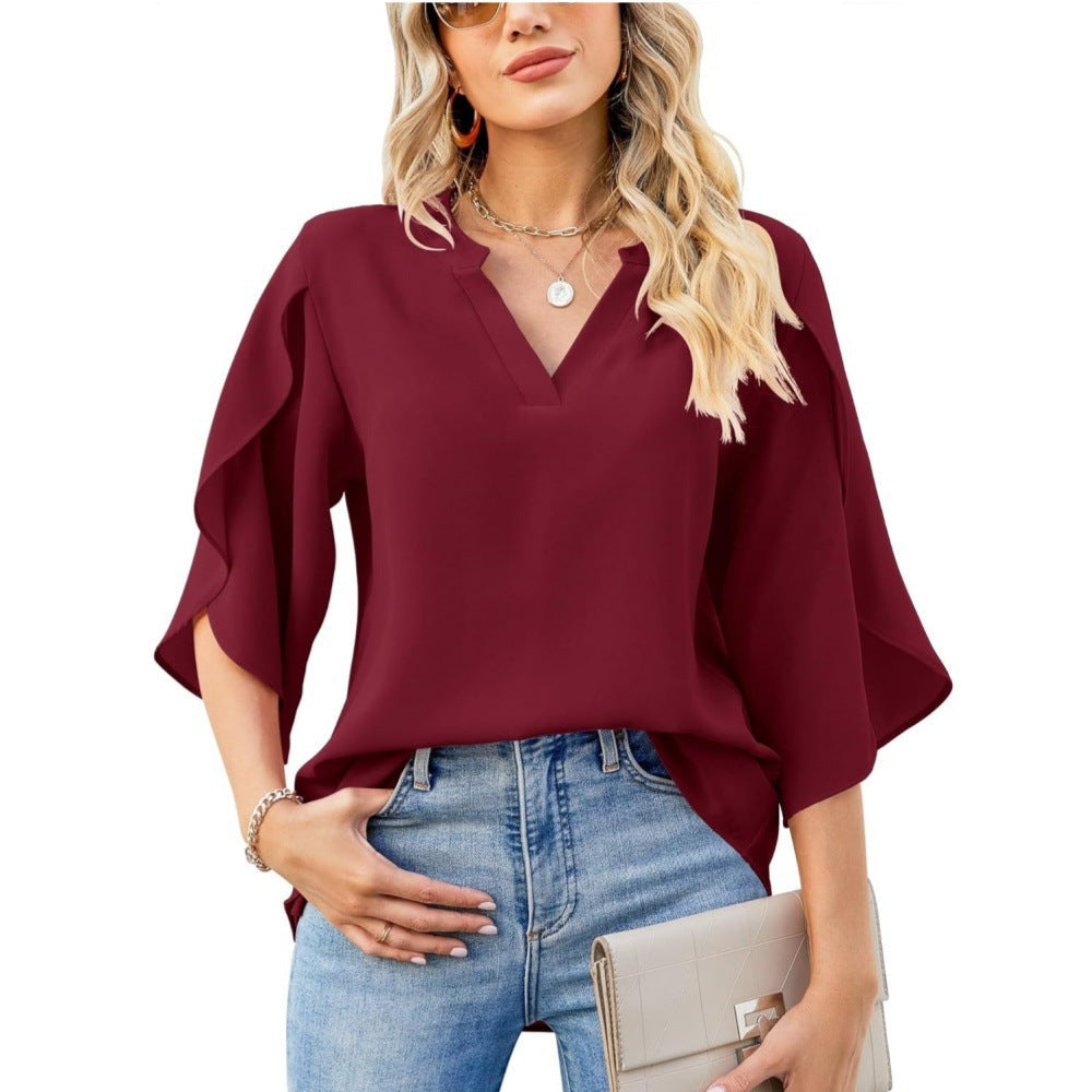 Katelina - Chic V-Neck Blouse