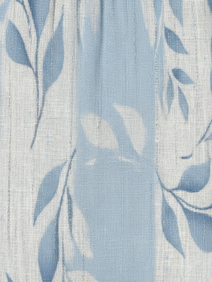 Solene | Sleeveless Midi Dress Featuring Blue Leaf Design