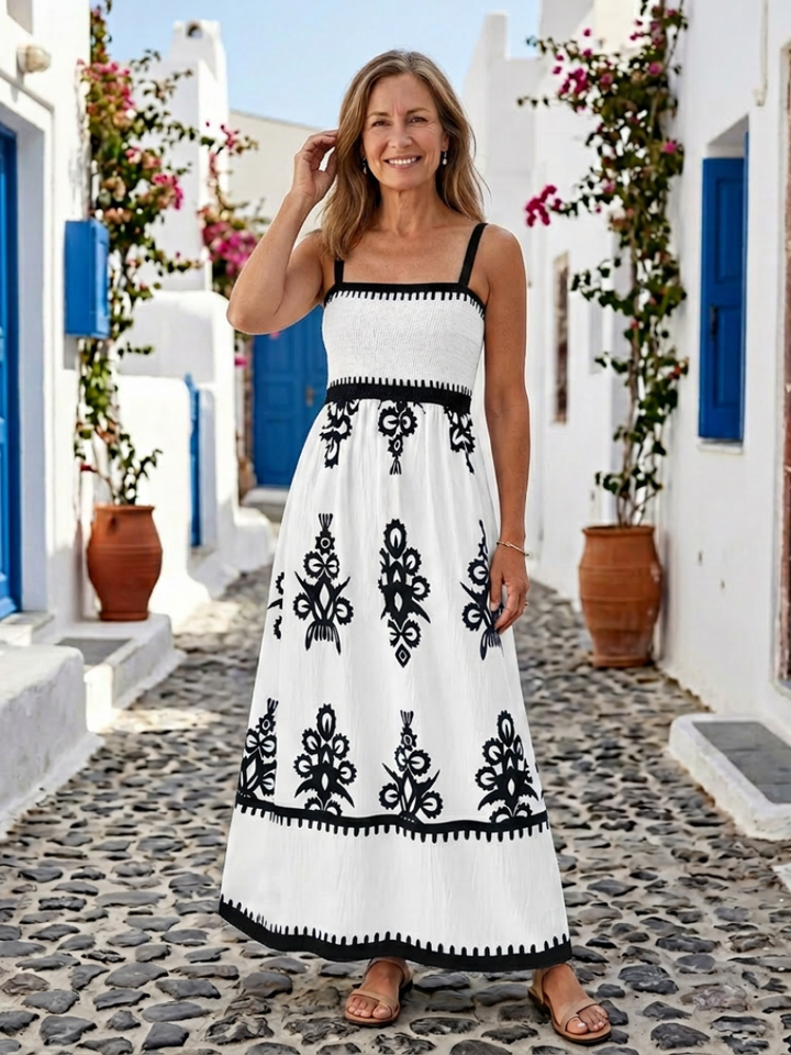 Odelina | Sleeveless Maxi Dress with Gathered Bodice