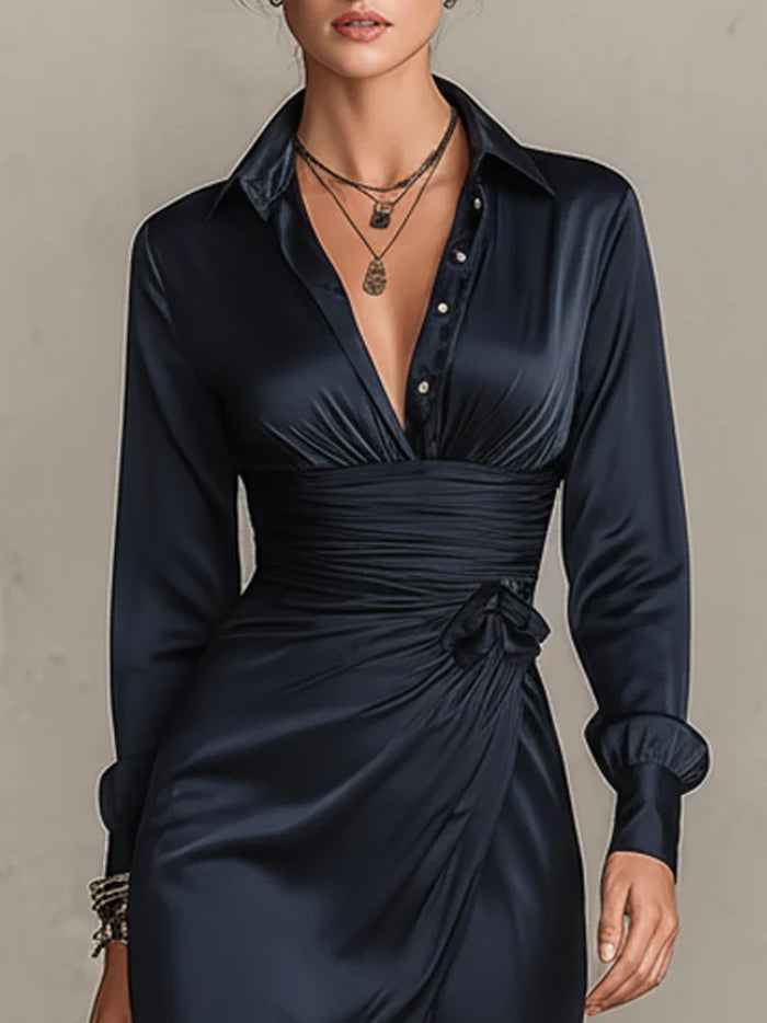 Marielle™ | Satin Bow-Embellished Mini Dress