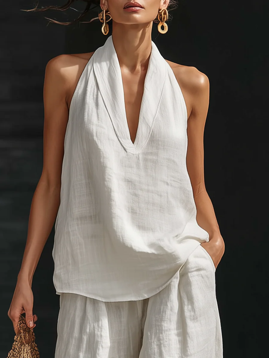 Zoë™ Sleeveless Top & Wide-Leg Pant Set