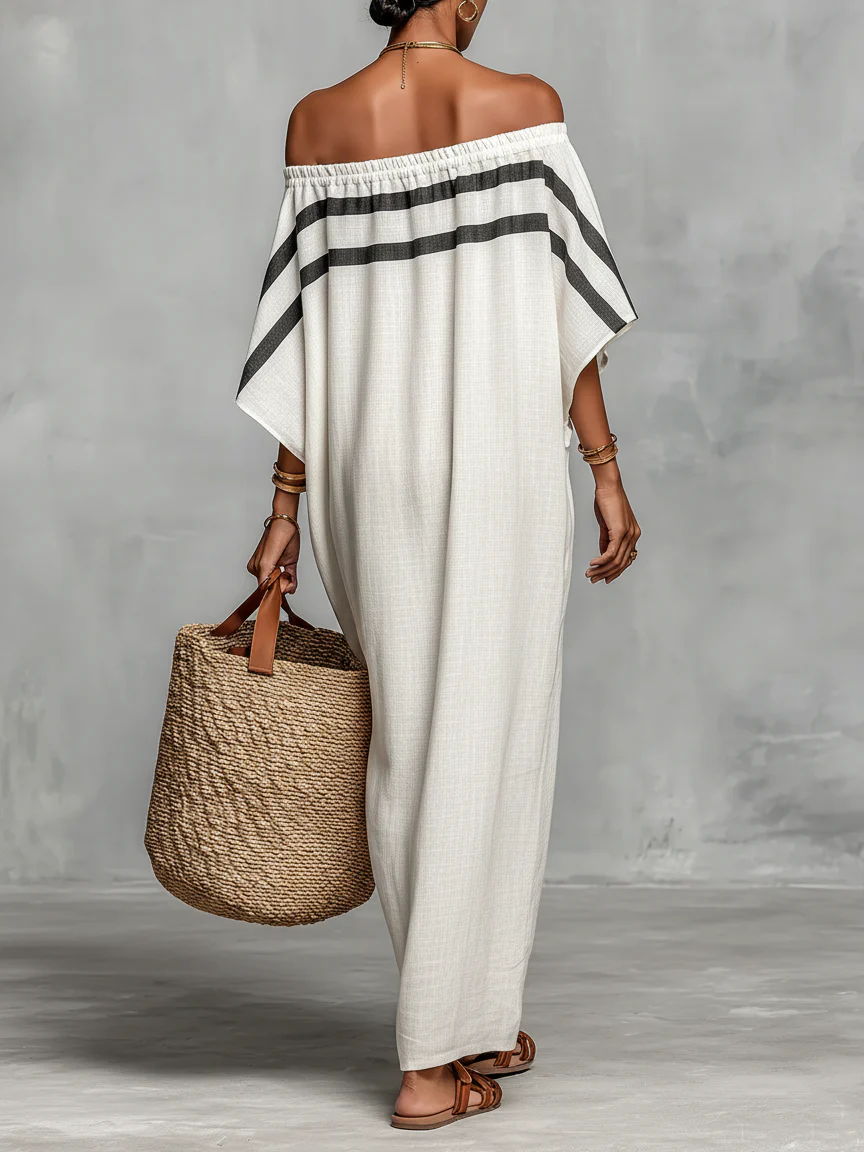 Aveline™ | Off-Shoulder Maxi Dress Featuring Batwing Sleeves