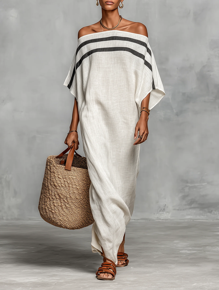 Aveline™ | Off-Shoulder Maxi Dress Featuring Batwing Sleeves