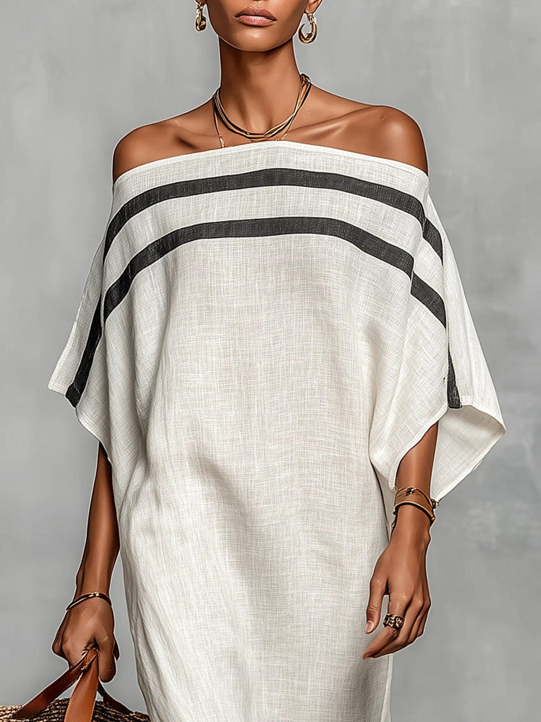 Aveline™ | Off-Shoulder Maxi Dress Featuring Batwing Sleeves