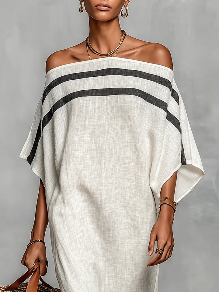 Aveline™ | Off-Shoulder Maxi Dress Featuring Batwing Sleeves