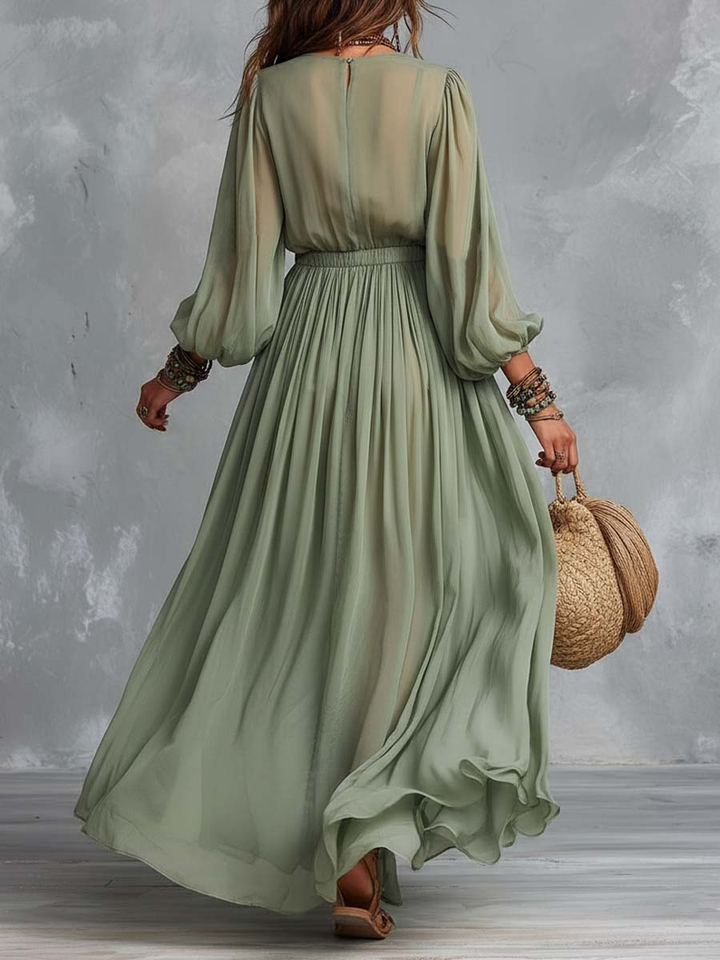 Élodine™ | Floral Print Bohemian Maxi Dress