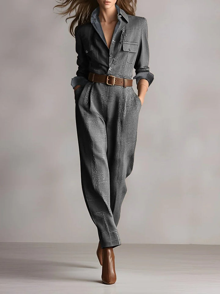 Anna™ Elegant Checked Jumpsuit