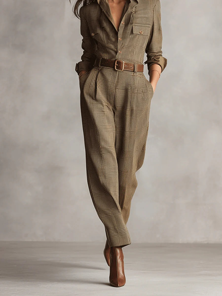Anna™ Elegant Checked Jumpsuit