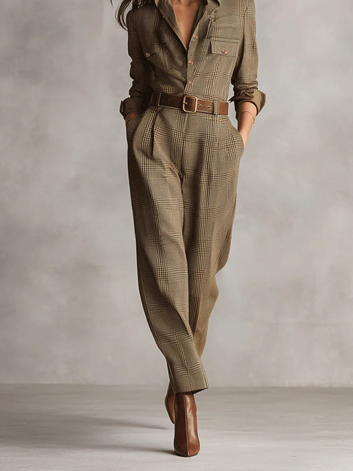 Anna™ Elegant Checked Jumpsuit
