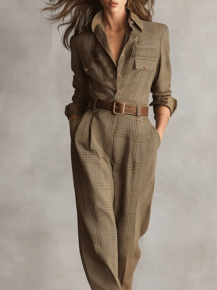 Anna™ Elegant Checked Jumpsuit